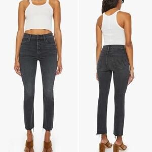 Mother The Pixie Dazzler Ankle Fray High Waisted Night Shadow Denim Women's - 28